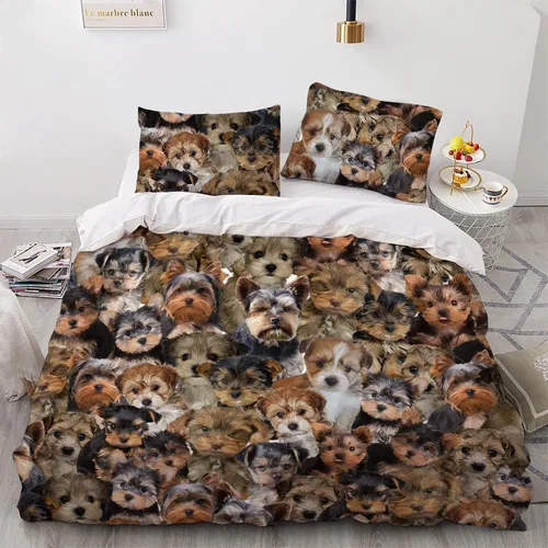 Miniatura 19 de Juego de funda de edredón de Malinois belga, juego de ropa de cama decorativo de 3 piezas con 2 fundas de almohada, funda de edredón suave, juego