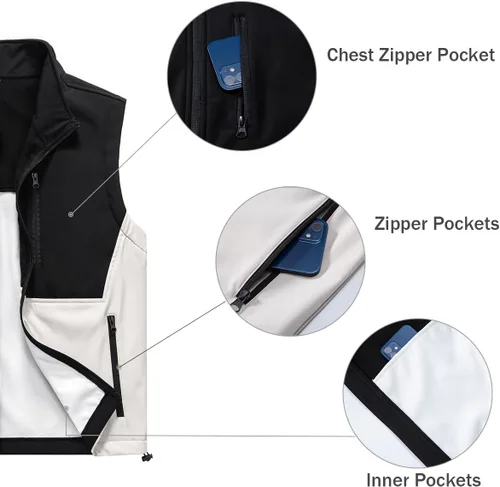 Miniatura 12 de Msmsse Chaleco ligero para hombre, con cuello alto, sin mangas, para senderismo, correr, golf