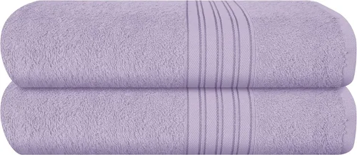 Miniatura 57 de BOUTIQUO Juego de 2 toallas de baño 100% algodón de 28 x 55 pulgadas, toallas de baño grandes ecológicas, compactas, de secado rápido, ligeras, Rosa
