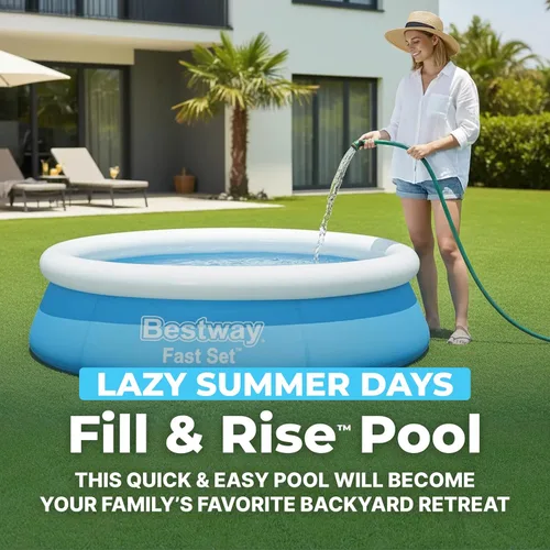 Miniatura 7 de Bestway Piscina inflable sobre el suelo, redonda de 6 x 20 pulgadas, material Tritech resistente a pinchazos, capacidad de 248 galones, fácil