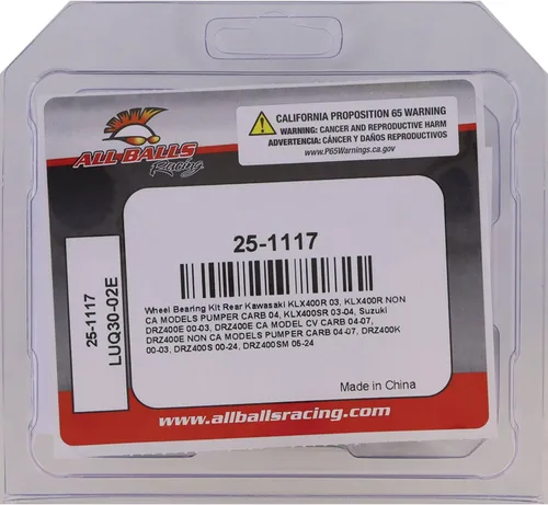 Miniatura 7 de All Balls 25-1117 Kit de rodamientos de rueda trasera, rojo