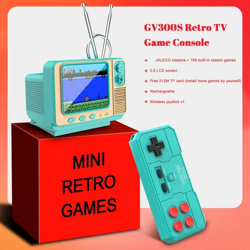 Miniatura 4 de Consola de juegos retro - 42 JALECO + 168 juegos clásicos, inalámbrico 2.4G de 2 jugadores, pantalla IPS de 3.0 pulgadas, expansión de tarjeta TF