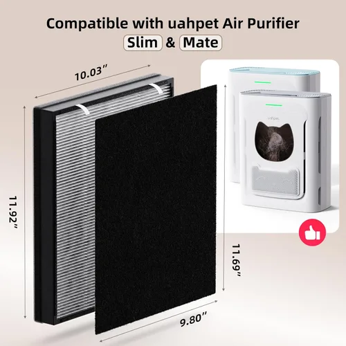 Miniatura 2 de uahpet Filtro de repuesto delgado para purificador de aire, 1 paquete, filtros de repuesto HEPA verdaderos compatibles con purificador de aire