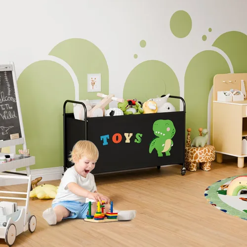 Miniatura 8 de GRANNY SAYS Caja de juguetes para niños y niñas, cofre de almacenamiento grande con ruedas, organizador de almacenamiento de juguetes para niños