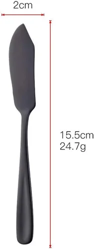 Miniatura 2 de Baikai - Juego de 4 cuchillos de acero inoxidable 18/10, cuchillo de mantequilla de desayuno negro, esparcidor de sándwich