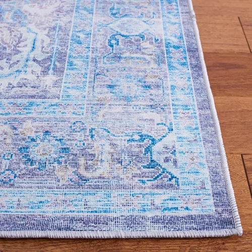 Miniatura 3 de SAFAVIEH Alfombra lavable Tucson Collection - 2'6" x 4', morado y azul, antideslizante y fácil de limpiar, ideal para sala de estar, dormitorio