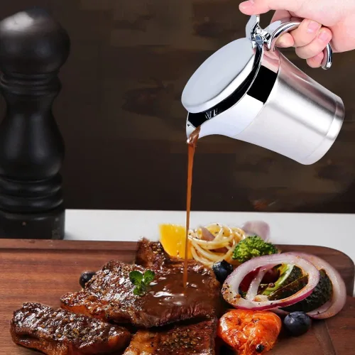 Miniatura 7 de Salsa de 15.2 fl oz, olla de salsa, acero inoxidable 304 con aislamiento térmico de doble pared, recipiente para servir bebidas, olla de cocina