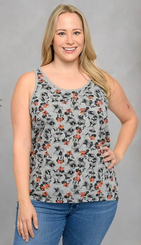 Miniatura 4 de Disney Camiseta sin mangas para mujer, talla grande, Mickey y Minnie Mouse, con licencia oficial, linda camiseta de verano con gráficos, camiseta