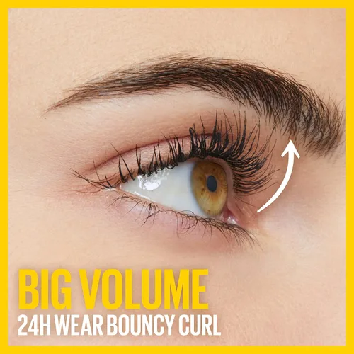 Miniatura 5 de Maybelline New York Volum' Express Colosal Curl Bounce - Maquillaje lavable con fórmula de rizo de memoria, hasta 24 horas de uso, negro más negro
