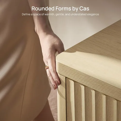 Miniatura 4 de SICOTAS Mesita de noche con cajón grande de 24 pulgadas de alto, moderna y acanalada, mesita de noche ancha para dormitorio, sofá, oficina en casa