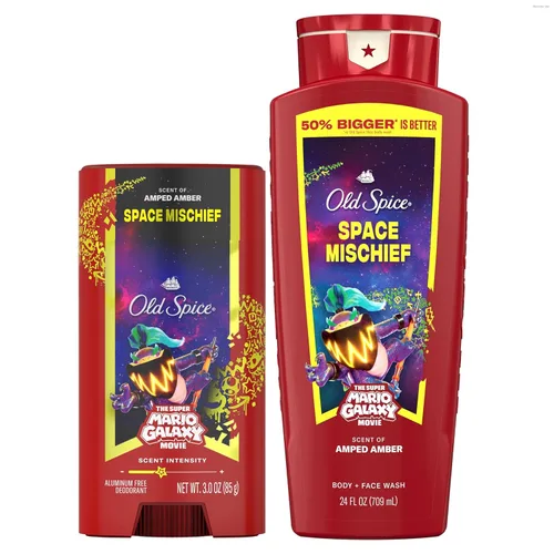 Miniatura 14 de Old Spice Desodorante sin aluminio para hombres, Old Spice x The Super Mario Galaxy Movie, frescura duradera 24/7, protección duradera contra