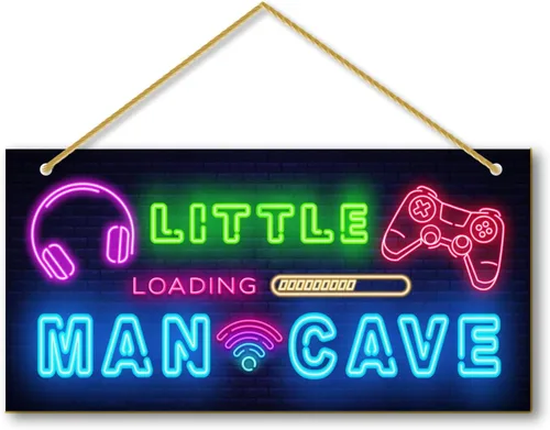 Miniatura 8 de Little Man Cave, decoración de habitación deportiva para niños, letrero de madera para puerta de bebé, decoración de pared para habitación de bebé