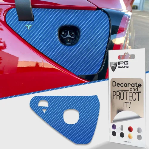 Miniatura 24 de IPG para Tesla - Calcomanías adhesivas de envoltura de puerto de carga, emblema para bricolaje, personaliza el modelo 3-Y (rosa)