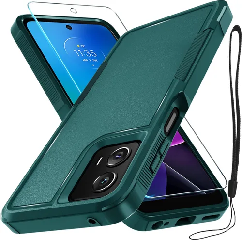 Miniatura 42 de Funda compatible con Moto G 5G 2024, cuerpo completo, resistente, resistente, a prueba de golpes, con correa de cordón, protector de pantalla