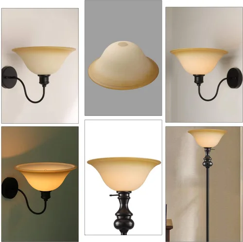 Miniatura 2 de Giluta Lámpara de Pie Globo de Repuesto de Pantalla de Vidrio - Apertura de Ajuste 1.625" Pantalla de Luminaria de Estilo Elegante, Altura: 4.75