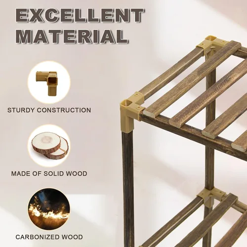 Miniatura 3 de Soporte para plantas para interiores y exteriores, estante esquinero de 11 niveles para múltiples plantas, combo de estante grande de madera