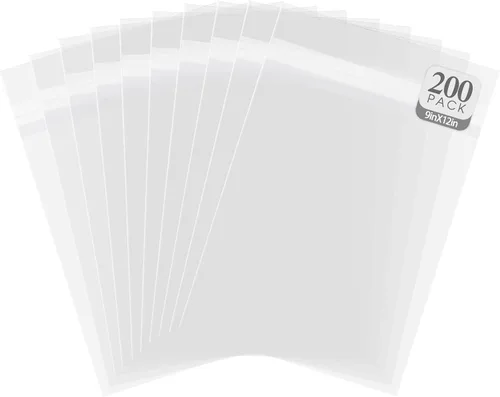 Golden State Art, Fundas de almacenamiento transparentes libres de ácido de 9" x 12", se ajustan a documentos tamaño A4 y carta, materiales de