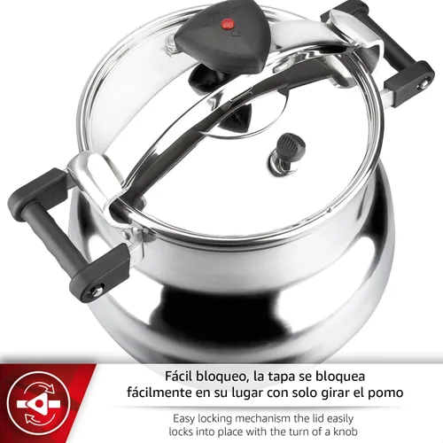 Miniatura 4 de Magefesa Alustar - Olla a presión de aluminio de 23.2 cuartos de galón, construcción extragruesa, base de termodifusión, 3 sistemas de seguridad