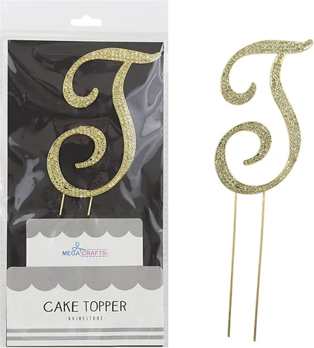Miniatura 11 de Mega Crafts Decoración para tartas con diamantes de imitación dorados brillantes y cristales brillantes y aleación de metal duradero, ideal
