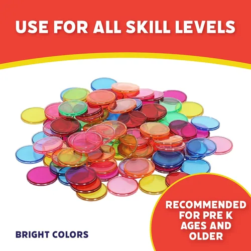 Miniatura 3 de POPULAR PLAYTHINGS 300 fichas de bingo con anillos de acero – Fichas de conteo de bordes de metal duraderas para aprendizaje en el aula