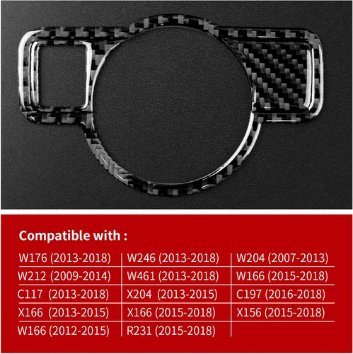 Miniatura 6 de Fibra de carbono, para accesorios Mercedes Benz, adhesivo para botón del interruptor de los faros para Mercedes Benz A, B, C, E, G, Clase CLA GLA