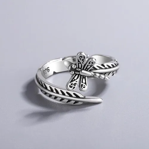 Miniatura 173 de Anillo de plata de ley 925, minimalista, ajustable, hecho a mano, para mujeres y niñas
