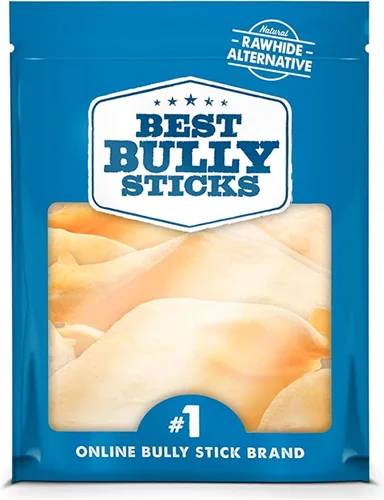 Best Bully Sticks Orejas de vaca de corte grueso para perros, 12 unidades (paquete de 1), naturales, alimentadas con pasto, de corral libre, un solo