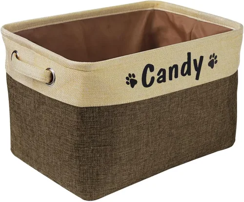 Miniatura 28 de PET ARTIST - Cesta plegable de almacenamiento de juguetes con nombre personalizado de la mascota - Organizador de caja rectangular para juguetes