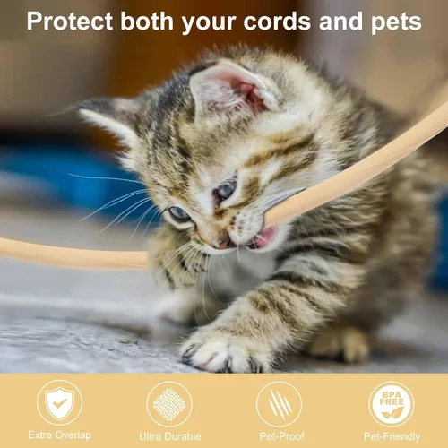 Miniatura 3 de Secbolt Protectores de cable contra mascotas que no mastican, 10 pies - 1/2 pulgada ultra duraderos para mascotas, protector de cable y alambre