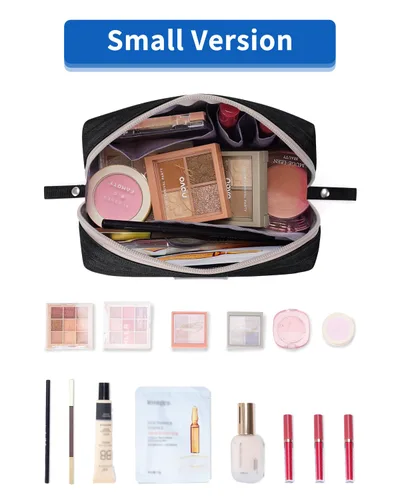 Miniatura 2 de Neceser de maquillaje para viaje, mini bolso de cosméticos para mujeres y niñas, Negro), NW5018