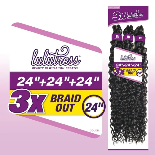 Miniatura 6 de Sensationnel Lulutress - Cabello trenzado de ganchillo – 3 trenzas de 24 pulgadas totalmente plegadas para bricolaje, todas las rastas sintéticas 1