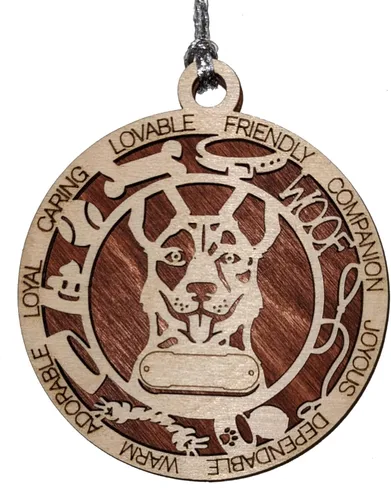 Miniatura 23 de Adorno de Navidad personalizado de madera para perro de 3 pulgadas, nombre y texto personalizables, hecho a mano en Estados Unidos, diseño de corte