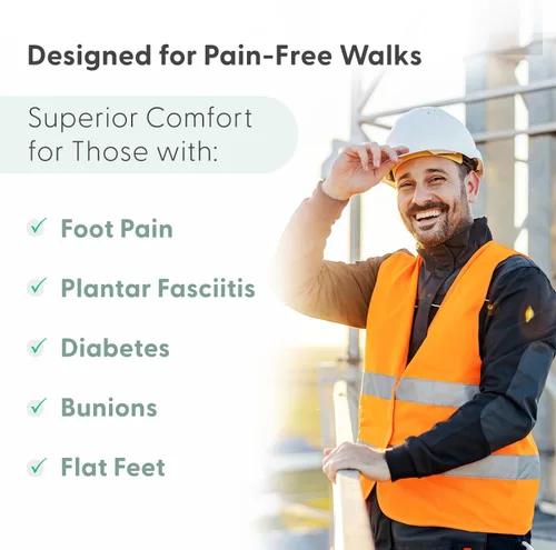 Miniatura 4 de Orthofeet Zapatos de trabajo ortopédicos de cobalto con clasificación de seguridad antideslizante para hombre