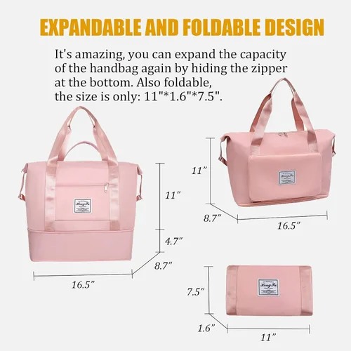 Miniatura 4 de Large Tote Beach Bag - Top Zipper Closure - Stylish Design - Tote Shoulder Bag For Gym Beach Travel