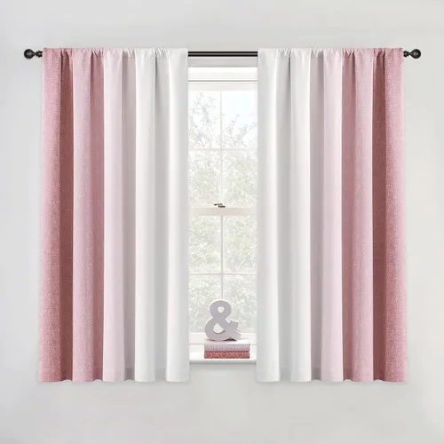 Miniatura 22 de Cortinas Ombre 100% Opacas de 63 Pulgadas de Largo 2 Paneles para Dormitorio Azul Blanco Patrón Degradado Oscurecimiento de Habitación Aislamiento