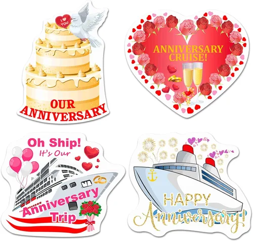 Miniatura 9 de Hoteam 4 piezas decoraciones magnéticas para puerta de crucero para parejas, imanes náuticos divertidos y resistentes al agua para marido y esposa