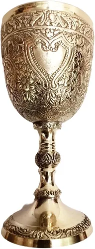 Miniatura 3 de BONA FIDE - Vaso de latón puro de calibre pesado, copa de cáliz de latón puro, copas de champán de alta calidad, vaso para beber vino, vasos
