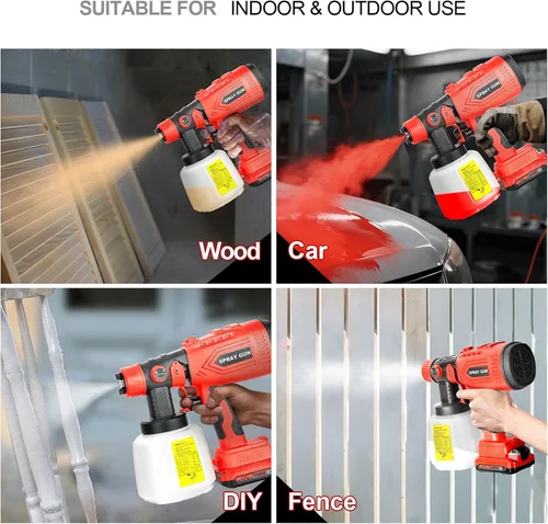 Miniatura 4 de Pulverizador de pintura inalámbrico para batería de 20V de Craftsman, pistola de pintura manual con 3 patrones de pulverización y 4 boquillas, ideal