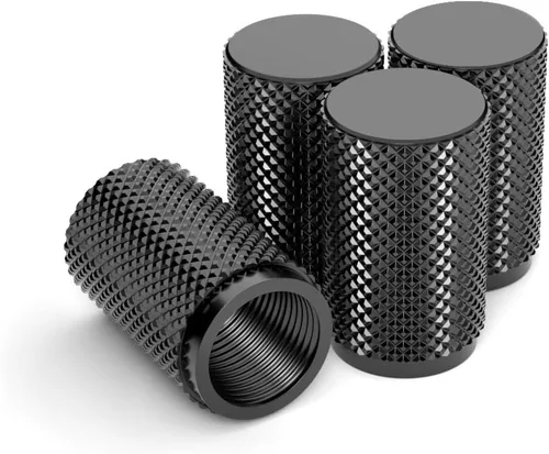 STEEL HAWK Tapones para válvulas de aire de neumáticos, acero inoxidable mecanizado CNC de precisión, diseño moleteado extendido, metal a prueba de