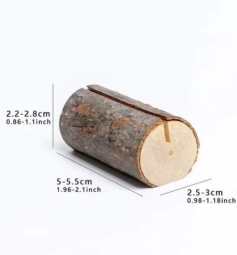 Miniatura 7 de 10pcs madera natural lugar titular de la tarjeta de madera de registro de madera titulares de números madera (10pcs largo)