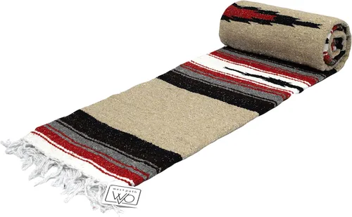 Miniatura 7 de Open Road Goods Manta de diamantes mexicanos – Manta de yoga pesada XL – Hecho a mano en México – Manta gruesa estilo serape bohemio estilo Saltillo