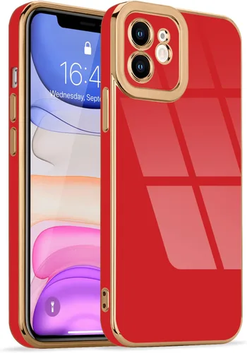 Miniatura 27 de Lafunda Diseñada para iPhone 13 Pro, fundas lujosas con chapado lindo para mujeres y niñas, elegante borde dorado, a prueba de golpes, TPU con funda