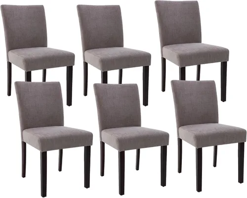 Miniatura 13 de Watson & Whitely Juego de 6 Sillas de Comedor Tapizadas, Sillas de Comedor de Tela sin Brazos con Patas de Madera Maciza y Respaldo para Cocina