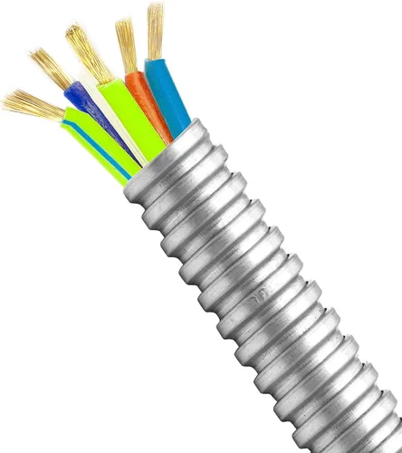 Miniatura 6 de Conducto eléctrico flexible de pared reducida de 1/2 pulgada, tubo de manga de cable de acero inoxidable de 50 pies para gestión, cableado