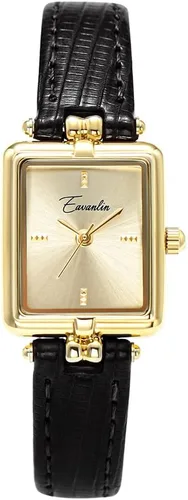 CARLIEN Reloj de pulsera de cuarzo rectangular vintage dorado para mujer, correa de cuero, impermeable, simple, delicado, casual, negro y marrón