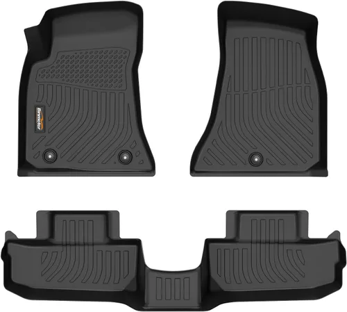 Miniatura 44 de Alfombrillas para todo tipo de clima y forro de carga para Volkswagen Atlas 2018-2025 (asiento de cubo de 6 pasajeros), juego completo de 3 filas