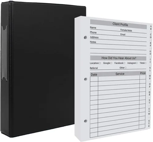 Libro de Registro de Clientes, Libro de Perfil de Clientes para Estilistas de Cabello-Encuadernador y Tarjetas de Registro de Clientes para Salones,