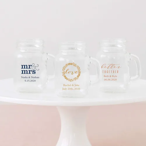 Miniatura 2 de WEDDINGSTAR Mini tarro de chupito personalizado de 4 onzas, impresión personalizable a todo color, paquete de 168 168 paquete