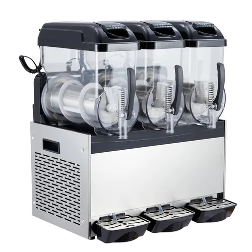 Miniatura 9 de Máquina comercial de granizados Máquina congelada de la bebida, tres tanques 12l 860w acero inoxidable, fabricante de batidos de granizado de vino