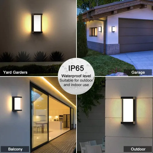 Miniatura 3 de Sytmhoe Luces de pared exteriores del anochecer al amanecer, moderna lámpara LED para exteriores, aplique de pared negro de 3000 K, luz exterior